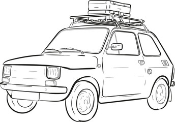 samochód,polski klasyk,szkic,sketch © Joanna