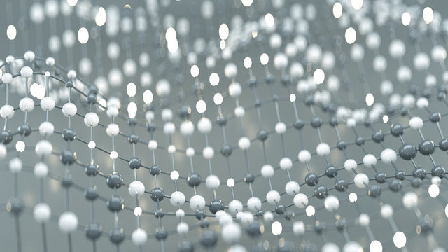 Floating mesh of network abstract 3D render illustration