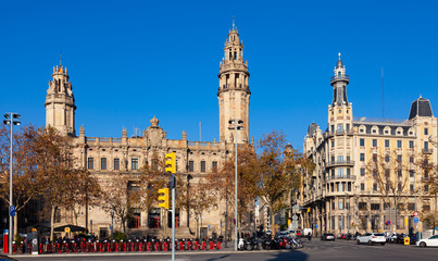 Obraz premium Barcelona, Spain - January 09, 2020: Post Office (General Post Office) in Barcelona. Spain