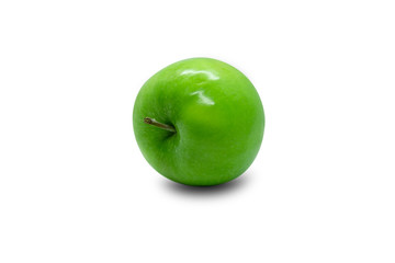 Green apple fruit Placed on a white background
