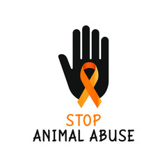 Fototapeta premium Vector illustration on the theme of Prevention of Cruelty to Animals Month of April, Go Orange for Animals.