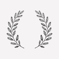 Hand drawn floral wreath. Vector background for cards and invitations, round frame