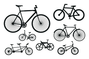 Obraz premium Set of bicycles on white background