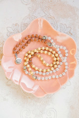 Mineral stone beads 108 mala necklace for yoga meditation practice