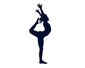 Obraz na płótnie Canvas Abstract Silhouette Of Girl Practice Gymnastics Vector Illustration