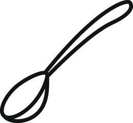 spoon icon, line vector illustration