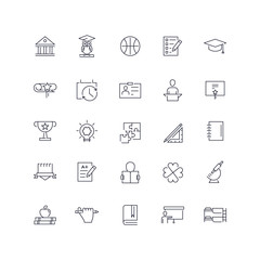  Line icons set. College pack. Vector illustration