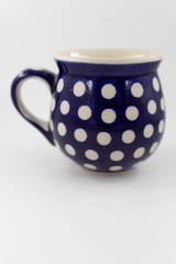 handmade porcelain cup - blue and white