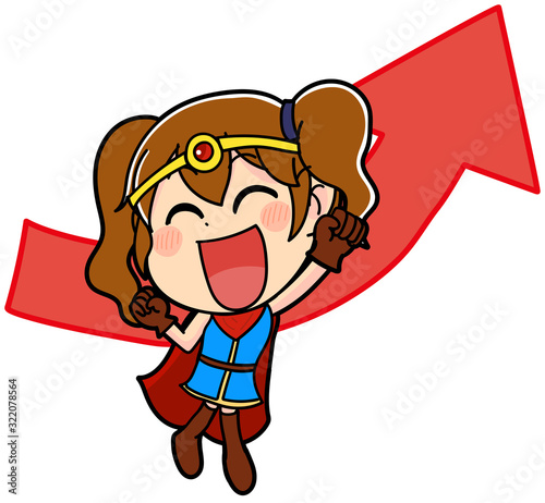 レベルアップ 女の子 勇者 かわいい イラスト ゲーム Wall Mural はしもとあやね えな屋