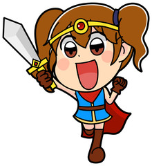 レベルアップ 女の子 勇者 かわいい イラスト ゲーム Wall Mural はしもとあやね えな屋