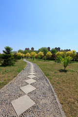 Obraz premium Stone Roads and Greening Plants in Parks