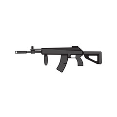 AK Kalashnikov assault rifle on a white isolated background. Vector image