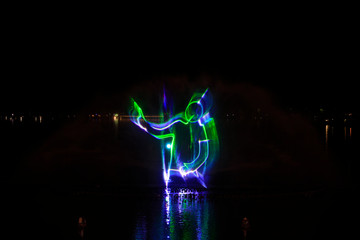 Music fountain water curtain movie images