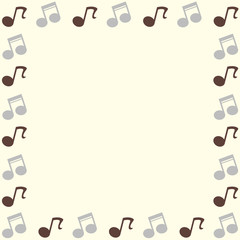 音符フレーム　正方形　クリーム