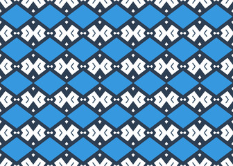 Fototapeta premium Seamless geometric pattern design illustration. Background texture. In blue, white colors.