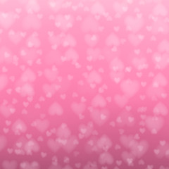 Abstract glowing blurred background, heart bokeh abstract background vector.