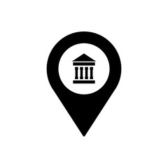 Bank geo tag outline icon. Symbol, logo illustration for mobile concept and web design.