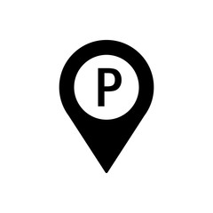 Parking geo tag outline icon. Symbol, logo illustration for mobile concept and web design.