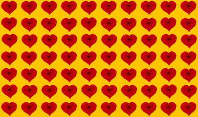 Red rose heart shaped. Valentine or Wedding background.