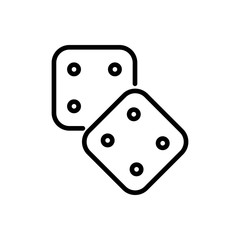 Dice outline icon. Symbol, logo illustration for mobile concept and web design.