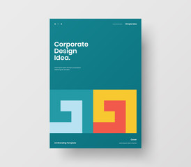 Amazing business presentation vector A4 vertical orientation front page mock up. Modern corporate report cover abstract geometric illustration design layout. Company identity brochure template.