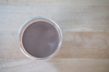 Cold coffee drink in the glass