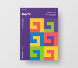 Amazing business presentation vector A4 vertical orientation front page mock up. Modern corporate report cover abstract geometric illustration design layout. Company identity brochure template.