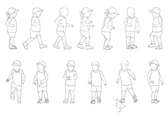 sketch of small children