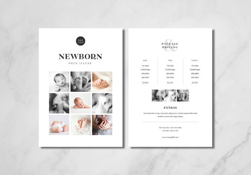 Newborn Photography Pricing Guide Layout