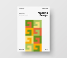 Amazing business presentation vector A4 vertical orientation front page mock up. Modern corporate report cover abstract geometric illustration design layout. Company identity brochure template.