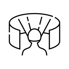 3d texhnology line icon. 3d texhnology concept outline vector, symbol, sign, linear illustration.