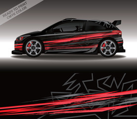 Naklejka premium Car wrap decal design vector, custom livery race rally car vehicle sticker and tinting.