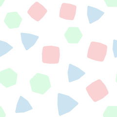 Geometric seamless pattern in pastel colors. Print for children. Simple vector illustration.