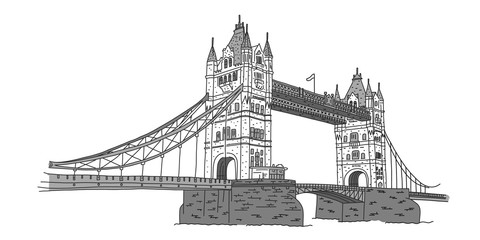 London bridge, support towers in middle bridge.