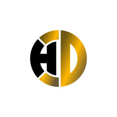 Letter HD circle logo design vector