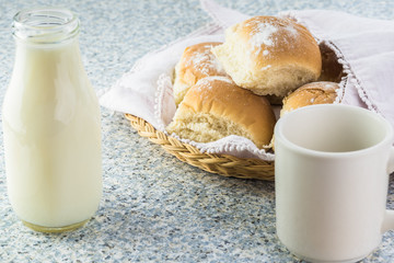 Fresh baked potato rolls.