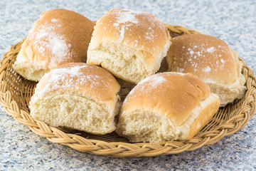 Fresh baked potato rolls.