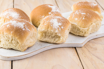 Fresh baked potato rolls.