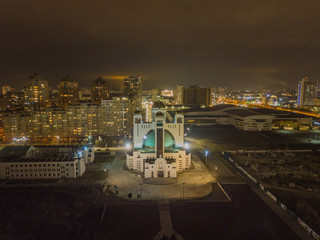 Fototapeta na wymiar Aerial drone view. Patriarchal Cathedral of the Resurrection of Christ