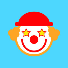 Clown jester icon, joker face vector