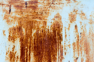 Rust.Light blue metal covered with rust.Corrosion