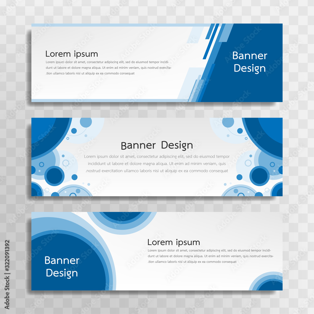 Wall mural a set of blue banner templates designed for the web and various headlines are available in three dif