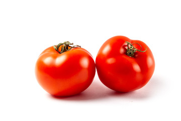 red tomatoes isolated on white background
