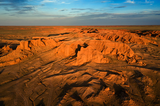 Bayanzag flaming cliffs in Mongolia