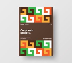 Amazing business presentation vector A4 vertical orientation front page mock up. Modern corporate report cover abstract geometric illustration design layout. Company identity brochure template.