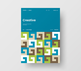 Amazing business presentation vector A4 vertical orientation front page mock up. Modern corporate report cover abstract geometric illustration design layout. Company identity brochure template.