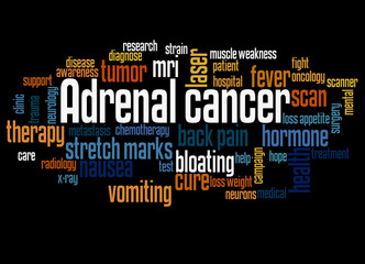 Adrenal cancer word cloud concept 3