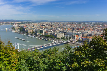 Elisabeth bridge over danube river budapest