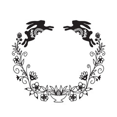 Bunny wreath design, scandi-inspired floral wreath 