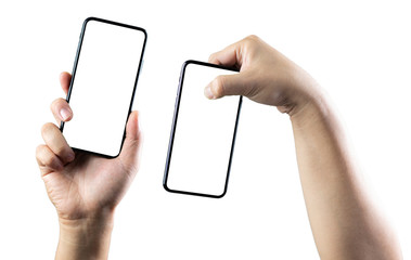 hand holding a blank business card